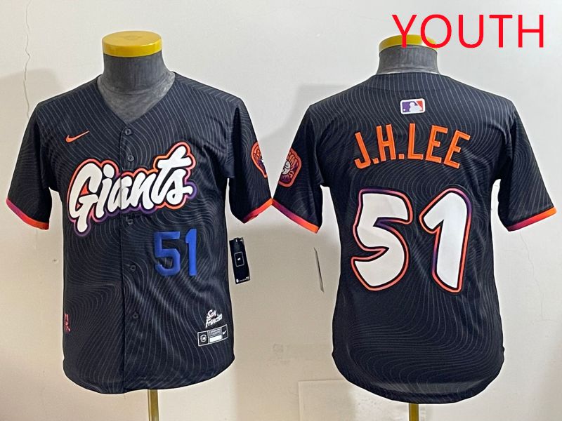 Youth San Francisco Giants 51 J.H.Lee Black Joint Name 2025 Nike MLB Jersey style 4